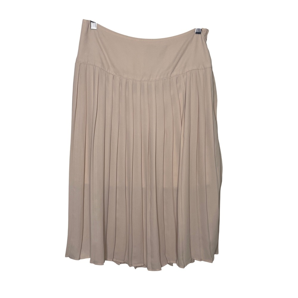 Pleated Skirt Womens 8 Beige Midi Accordion Pleat Coquette Balletcore‎